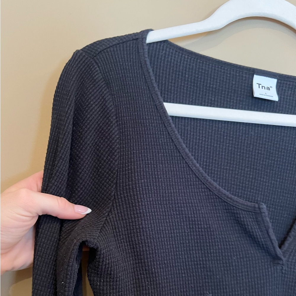 TNA Waffle Cropped Long Sleeve